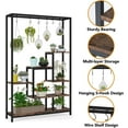 thumbnail image 4 of Tribesigns 5-Tier Tall Indoor Plant Stand, 70.9 inches Plant Shelf with 10PC Hanging Hooks, Brown, 4 of 7