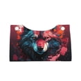 thumbnail image 2 of Sikiie Red Flame Wolf Head Leather Tissue Box Cover Rectangle, Long Tissue Box Cover, Tissue Box Holder, Tissue Holder for Bathroom, 2 of 7