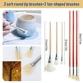 thumbnail image 5 of Fukushima 15pcs Pottery Glaze Brushes, Ceramic Brushes Set Wood Bamboo Brush, Artist Painting Tools Hake Brushes for Pottery, Fan Painting Brush for Watercolor Wash Ceramic and Pottery Painting, 5 of 7