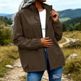 thumbnail image 4 of Edvintorg Windbreaker Jacket Women Lightweight Outdoor Long Sleeve Loose Casual Zip Up Coat Women's Clothing Brown XXL, 4 of 8