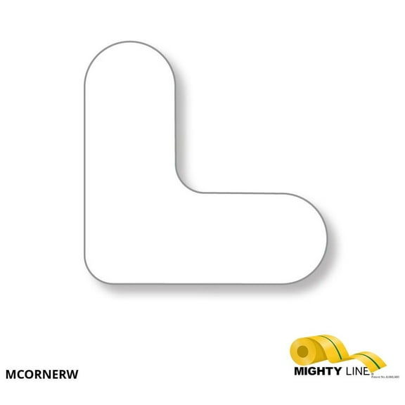 Mighty Line 3/4" Wide Solid White Mini Corner Pack of 108