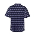 thumbnail image 3 of Daiia Purple and Blue Squares Hawaiian Shirt for Men Gentle Cotton Regular Short Sleeve Casual-X-Large, 3 of 9