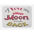 thumbnail image 1 of I Love You Bath Mat, I Love You to the Moon and Back Phrase Hand Drawn Friends Couples Design, Plush Bathroom Decor Mat with Non Slip Backing, 29.5" X 17.5", Pink Yellow Pearl, by Ambesonne, 1 of 2
