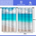thumbnail image 4 of Beach Ocean Kitchen Curtains - Blue Sea Theme Short Cafe Curtains Decor for Living Dining Room Tier Curtains for Bathroom Rustic Country Room Darkening Rod Pocket Window Drapes 2 Panels set 28x36, 4 of 5