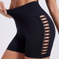 thumbnail image 2 of Gyexs Women's High Waist Cut Out Yoga Shorts, Seamless Workout Biker Shorts with Side Detail Black, Size XL, 2 of 8