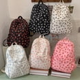 thumbnail image 2 of All Over Mini Bow Print Backpack Front Bow Decor Multi Pocket Lightweight Waterproof Casual Teen Back To School Daypack, 2 of 7