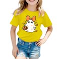thumbnail image 2 of NIEWTR Halloween Shirt Girls Pumpkin T-Shirt Kids Halloween Cotton Short Sleeve Cute Graphic Tee Top Halloween T Shirts Girls(9-10 Years), 2 of 7