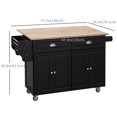 thumbnail image 3 of HOMCOM Kitchen Island with Storage, Kitchen Island with Drop Leaf, Black, 3 of 10