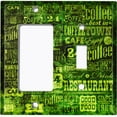 thumbnail image 2 of Metal Light Switch Wall Plate Outlet Cover (Coffee Shop Cafe Restaurant Sign Black Lime Green - Single Rocker Single Toggle), 2 of 2