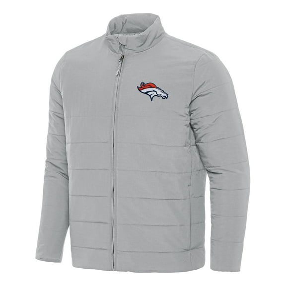 Men's Antigua Gray Denver Broncos Swelter Full-Zip Jacket