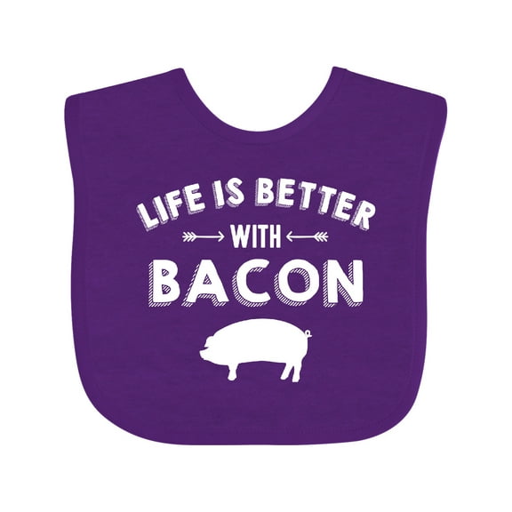 Inktastic Life's Better with Bacon Boys or Girls Baby Bib