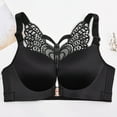 thumbnail image 4 of LISTHA Women Wire-Free Push Up Bra Seamless Front Closure Lace Butterfly Daily Bra Black 3475B, 4 of 8