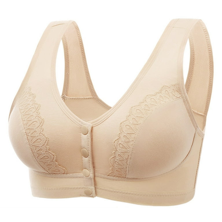 Front Closure Bras Skin-Friendly Cotton Front Button Bra With Soft Pad For  Women 38/85 Skin Color