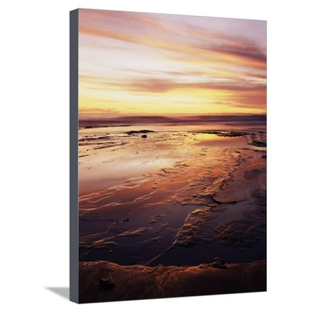 California, San Diego, Sunset Cliffs, Sunset over Tide Pools Stretched Canvas Print Wall Art By Christopher Talbot