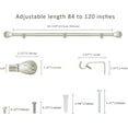 thumbnail image 3 of eTeckram 5/8" Single Curtain Rod with Brun Finials,Pewter,84‘’-120‘’, 3 of 6