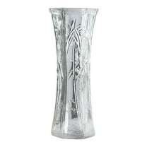 CofeeMO 12 inch Glass Flower Vases for Home Centerpiece Table Indoor Desk Decor,Ins Modern Boho Cylinder Ribbed Vase for Events, Decorating, Arrangements, Office,Wedding Housewarming Gift,Clear