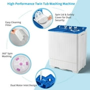 UbesGoo Portable Washing Machine, 26lbs Compact Twin Tub Wash& Combo for Apartment, Dorms,Camping and More, White&Black