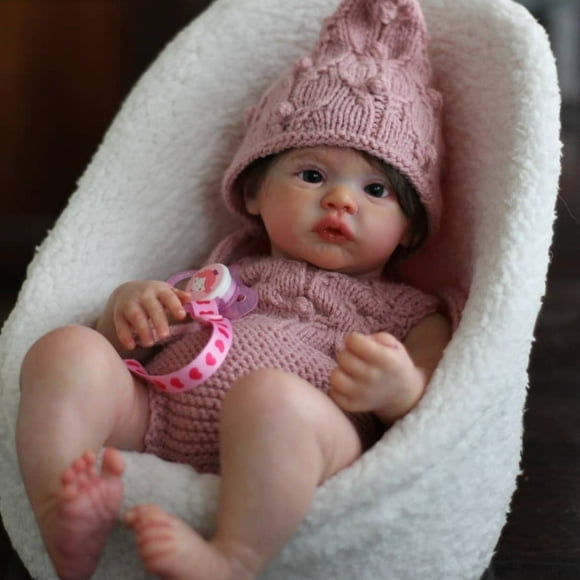 45cm Whole Body Silicone Viny Meadow Bebe Reborn Girl With Rooted Hair Handmade Lifelike Realistic Reborn Doll Toy For Children