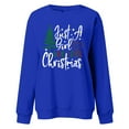 thumbnail image 4 of Clothing 2025 Womens Oversized Sweatshirt Just A Girl Who Loves Christmas Tree Sweatshirt Shirts for Women Xmas Splicing Pullover Shirt Top Christmas Sweatshirt for Women Blue L, 4 of 5