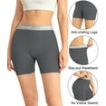 thumbnail image 5 of wirarpa Women's Cotton Boxer Briefs Anti-Chafing Boyshorts Panties 5.5" Inseam 4 Pack(S, Black/Slate/Green/Beige), 5 of 7