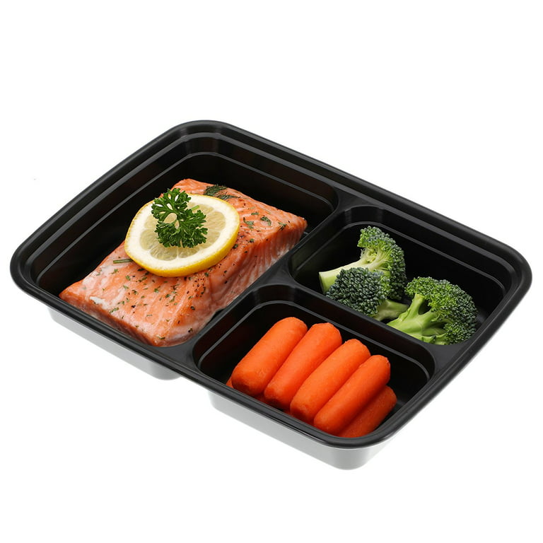 Carrotez carrotez food storage containers, 3 compartment portion control  container, snack container for adults, microwave safe, bpa fr