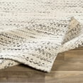 thumbnail image 5 of Hauteloom Williford Wool Boho Hand Woven Wool Natural Fiber Soft Area Rug for Living Room, Bedroom, Dining Room- Traditional Farmhouse High Pile Braided Carpet - Cream, Black - 18" Sample, 5 of 19