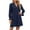 Navy, variant on Npasoilc Dresses for Women Trendy Long Sleeve Flared Cuffs V-Neck Pleated Ruffle Hem Lightweight Comfy Dresses Solid Color Casual Dress
