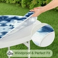 thumbnail image 5 of Blue White Tie Dye Mandala Pattern Round Fitted Tablecloth with Elastic Edge,Dining Table Cover Waterproof,Outdoor Round Tablecloth for Camping,Dining,Indoor and Outdoor, 5 of 7