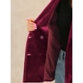 thumbnail image 5 of DARING DIVA Women's Velvet Notched Lapel Double Breasted Blazer Jacket S Dark Red, 5 of 6