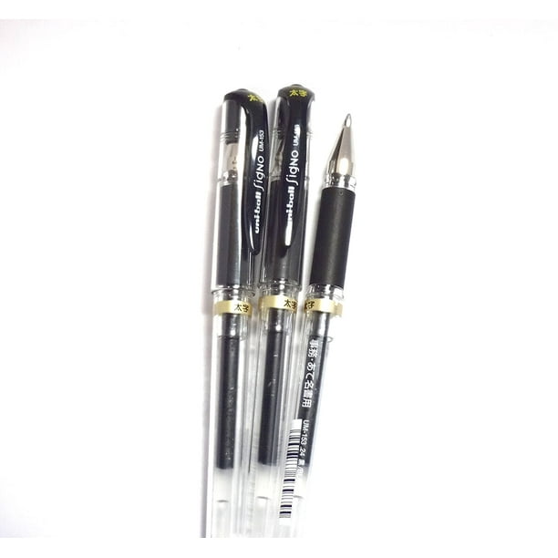 Uni-Ball Signo Broad Point Gel Impact Pen Silver Ink, 1.0mm, 3 Pens per Pack (Japan Import) [Komainu-Dou Original Package]