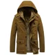 thumbnail image 3 of Abrigo militar de carga para hombre, chaqueta gruesa y cálida para hombre, parka de invierno, chaqueta acolchada de algodón informal, sudaderas con capucha de piel con múltiples bolsillos para hombre,, 3 of 5
