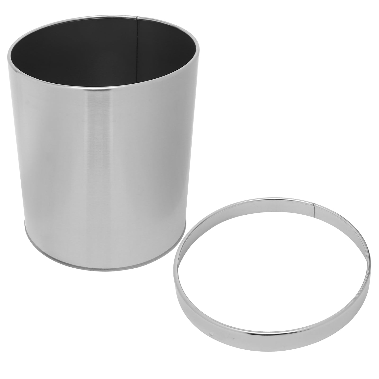 HOOWIFFY Stainless Steel Small Waste Basket, Compact Stylish Trash Can for Bathroom, Kitchen, Car, Office Use