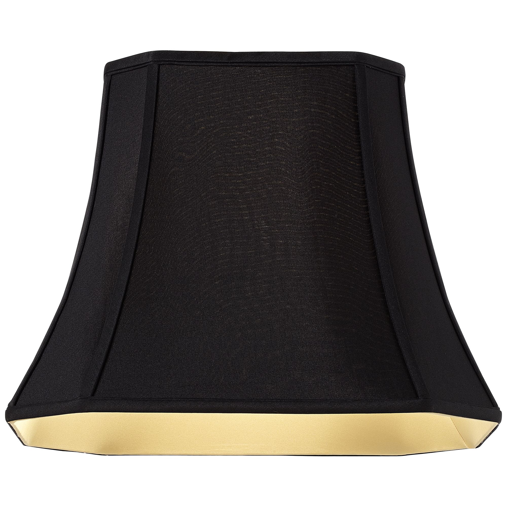 Springcrest Black Oblong Cut Corner Medium Lamp Shade 10" Wide x 7" Deep at Top and 16" Wide x 12" Deep at Bottom and 13" Slant x 12.5" H (Spider)