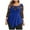 Blue, variant on Hvyesh Womens Plus Size Tops O-Neck Asymmetric Short Sleeve Tunics Blouse Dressy Crew Neck Loose Shirts Blouses