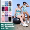 thumbnail image 7 of Essenclo Girls Gymnastics Leotard with Shorts Set, 4 Piece Biketard Outfit with Crop Top and Hair Tie for Dance, Tumbling & Activewear, 7 of 7