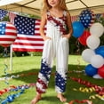 thumbnail image 2 of WAYUTE Girls Jumpsuit 4th of July Jumpsuits National Flag Colors Graphic Patriotic Kids Youth Independence Day Celebration Summer Outfits, 2 of 5