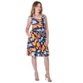 thumbnail image 4 of Womens Butterfly Print Pleated Dress, 4 of 5