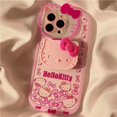 thumbnail image 1 of Sanrio-funda de teléfono Kawaii con soporte de Hello Kitty, carcasa a prueba de golpes con dibujos animados para Iphone 11, 12, 13 Pro Max, Mini, X, Xs, Xr, 7, 8 Plus, Y2k Fivean unisex, 1 of 2