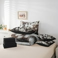 thumbnail image 5 of Feelyou Grey Cow Print Bedding Comforter Set 7 Pieces, Farmhouse Animal Full Bedding Set, Modern Rustic Fashion Fitted Sheet Flat Sheet, Super Cozy Room Decorative, 5 of 7