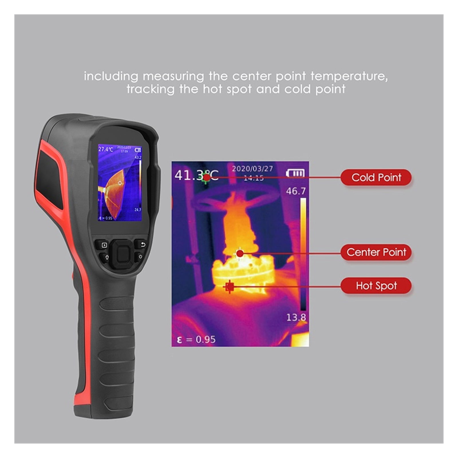 Thermal Imaging Camera, Infrared Thermal Imager 256*192 Pixel Temperature -20°C~550°C Thermal Imaging Camera Thermometer For Repair