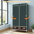 thumbnail image 6 of Simple & Portable Non-Woven Fabric Wardrobe, with Hanging Space for Coats and Bags, Sturdy & Easy to Assemble, 3 Storage Drawers, Ideal for Rentals, Dorms, Bedrooms, Deep Coffee, 6 of 9