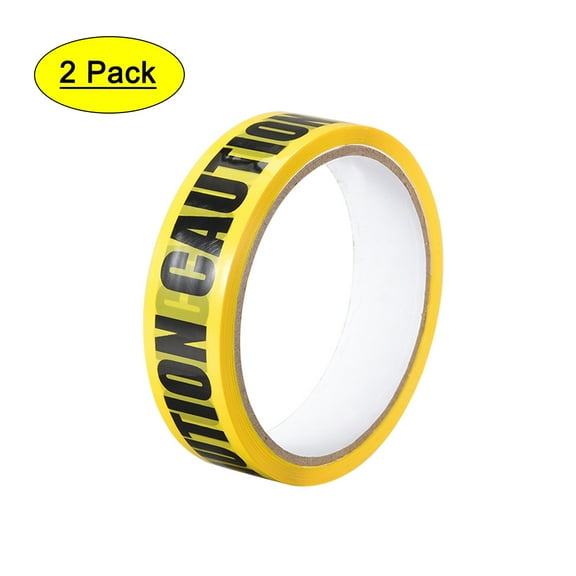 Unique Bargains CAUTION Marking Stripe Sticker Adhesive Tape, 82 Ft x 1 Inch(LxW), Yellow Black for Workplace 2 Roll