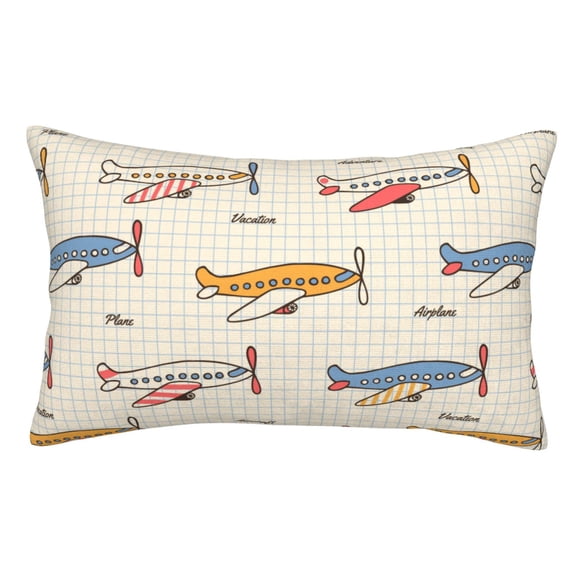 Vsdgher Striped Vintage Planes Print Pillow Cases -Iconic Collection Pillowcases -Extra Soft, Not easy to deform,not pilling Export quality