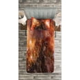 thumbnail image 3 of Ambesonne Nebula Quilted Bedspread Set 2 Pcs, Gas Cloud in Deep Space, Twin Size, Burnt Orange Black, 3 of 3