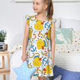 thumbnail image 4 of Fotbe Ducks and Anchors Vestido de Dormir para Niñas de 3 a 10 Años, Mangas Cortas, Estilo Princesa, Pijama Camisón con Mangas Voladas-Small, 4 of 6