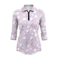 thumbnail image 2 of Uorisanigo Cute Golf Women's 3/4 Sleeve Athletic Golf Shirts Breathable Quick Dry Athletic Polo Workout Tops with Zipper Versatile Fashionable Pullover for Workout Sports Size S, 2 of 7