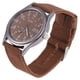 thumbnail image 1 of Reloj de cuarzo para hombre, con calendario, correa de lona, resistente, color marrón, 1 unidad, 1 of 5