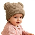 thumbnail image 2 of CAICJ98 Kids Baby Girls Boys Toddler Winter Hat with Bear Ear Infant Newborn Beanie Warm Knit Hat Cold Weather Outdoor Cap 6-36 Months,Khaki, 2 of 7