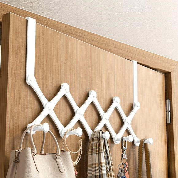 Fiudx Ganchos Retráctiles, Perchero Versátil para Puerta, Organizador de Ropa Que Ahorra Espacio, Diseño de Hierro Resistente, Ideal para Oficina En Casa, Fácil Instalación, Resistente a La Oxidación
