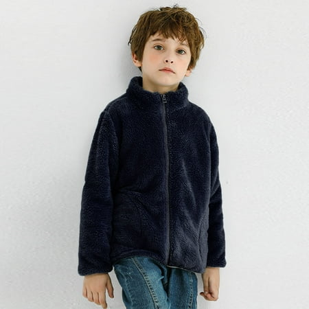 

Qazqa Toddler Boys Girls Long Sleeve Winter Solid Zippered Coat Jacket Thicken Warm Outwear